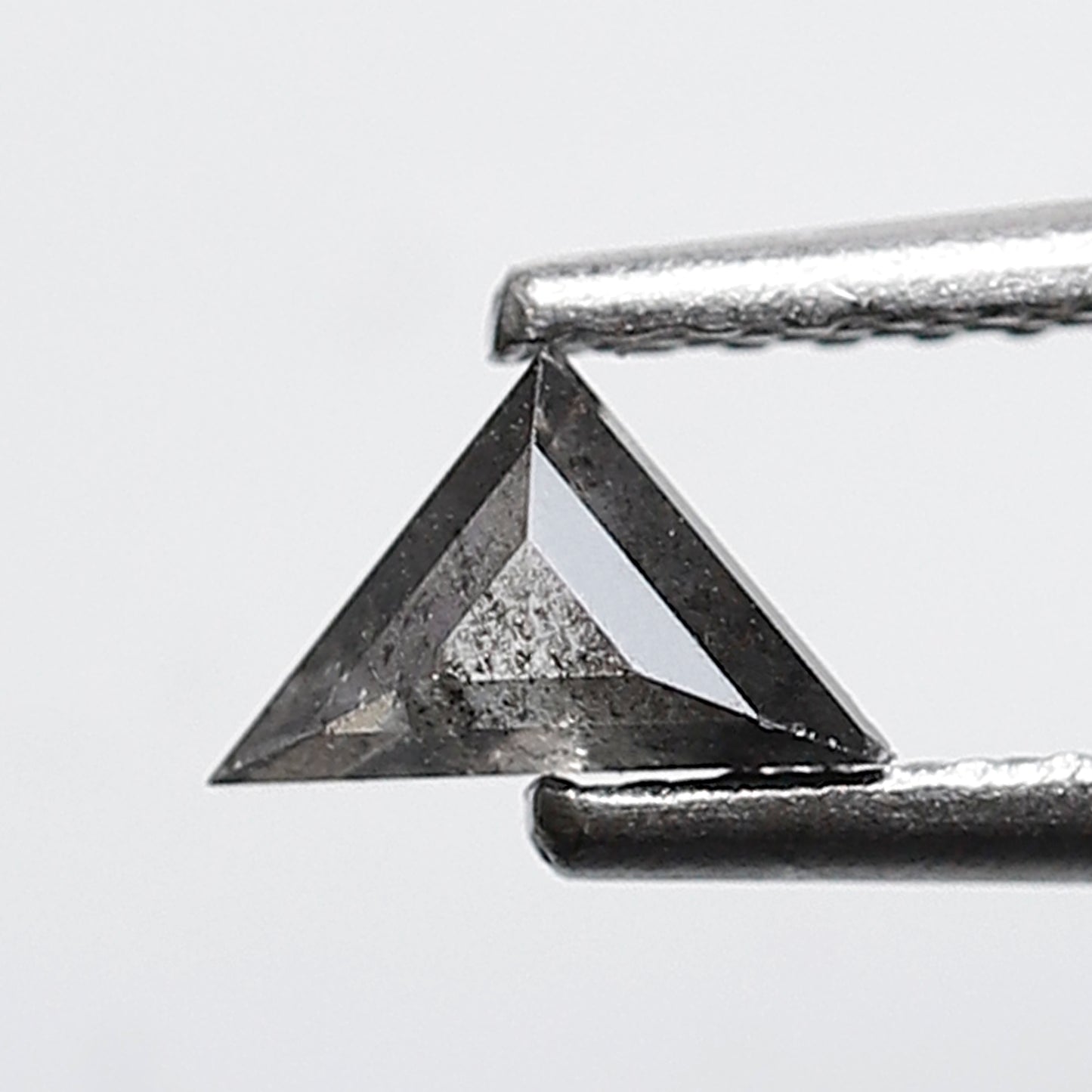0.25 Ct 3.70 MM Triangle Shape Salt and Pepper Diamond Grey Black Color Natural Loose Diamond