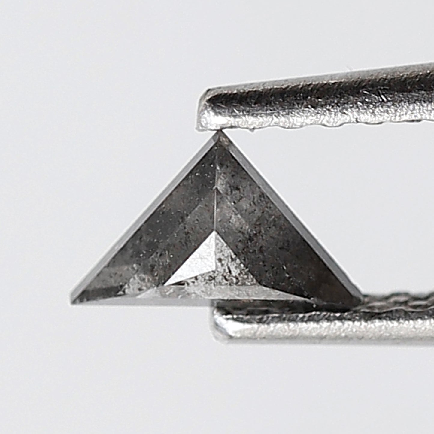 0.25 Ct 3.70 MM Triangle Shape Salt and Pepper Diamond Grey Black Color Natural Loose Diamond