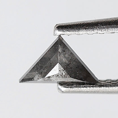 0.25 Ct 3.70 MM Triangle Shape Salt and Pepper Diamond Grey Black Color Natural Loose Diamond