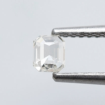 Emerald Shape 0.21 Ct Rose Cut Diamond, Natural FG-SI Diamond, 3.8 mm Loose Stone for Delicate Wedding Ring