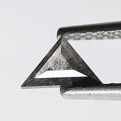 0.25 Ct 3.70 MM Triangle Shape Salt and Pepper Diamond Grey Black Color Natural Loose Diamond