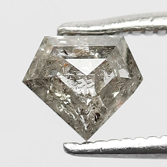 0.67 CT Geometric Shape Salt and pepper Diamond , Natural Grayish Black Diamond Made For Making Dual Band Engagement Ring