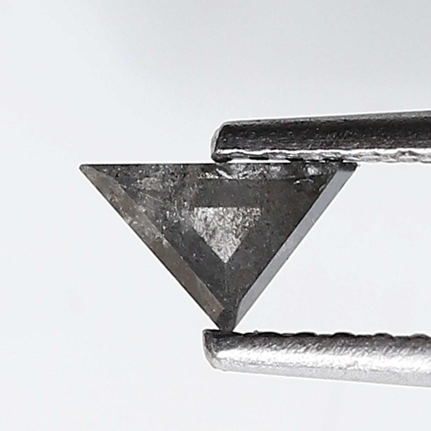 0.25 Ct 3.70 MM Triangle Shape Salt and Pepper Diamond Grey Black Color Natural Loose Diamond