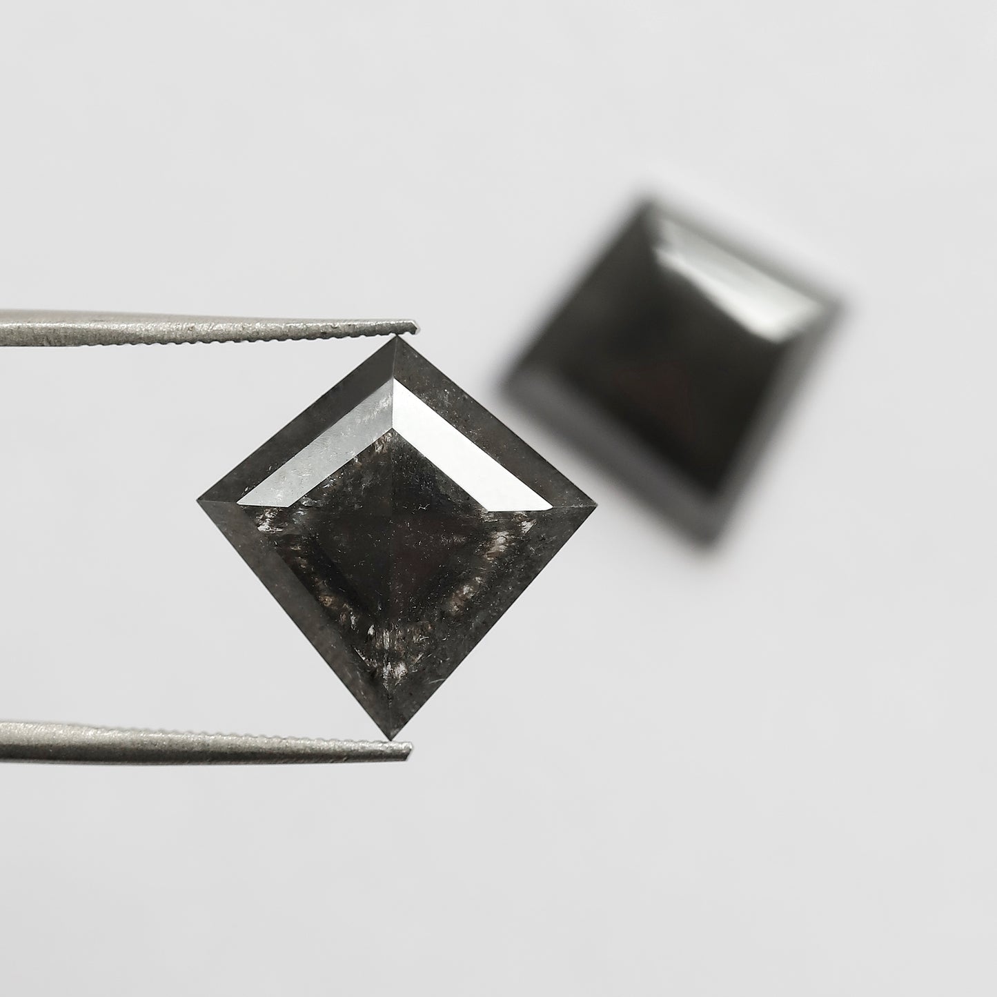 6.66 CT Pair Of Kite Shape Salt and Pepper Diamond 13.90 MM Natural Black Color Loose Natural Diamond For Jewelry