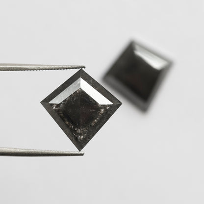 6.66 CT Pair Of Kite Shape Salt and Pepper Diamond 13.90 MM Natural Black Color Loose Natural Diamond For Jewelry