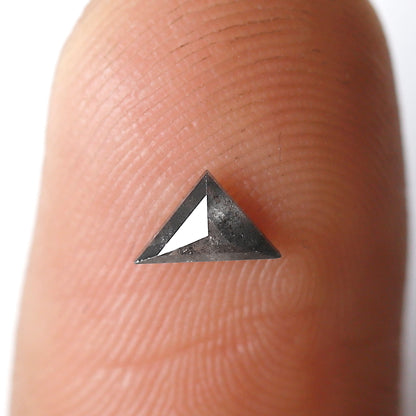 0.25 Ct 3.70 MM Triangle Shape Salt and Pepper Diamond Grey Black Color Natural Loose Diamond