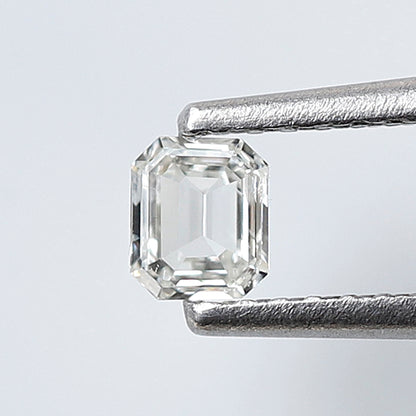 Emerald Shape 0.21 Ct Rose Cut Diamond, Natural FG-SI Diamond, 3.8 mm Loose Stone for Delicate Wedding Ring