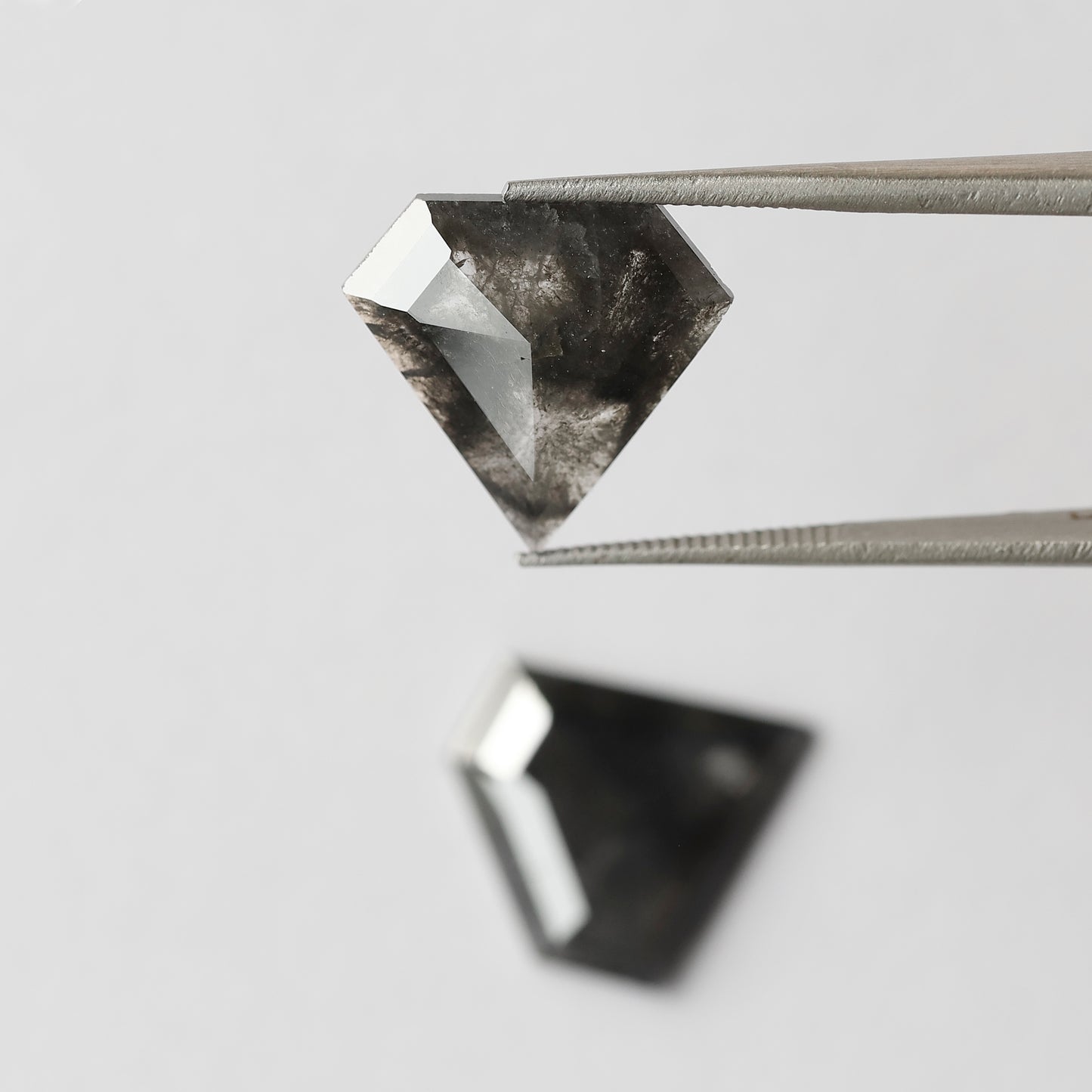 Pair Of 6.79 CT Diamond Shape Loose Natural 13.50 MM Dark Stormy Gray Color Salt and Pepper Diamond For Jewelry