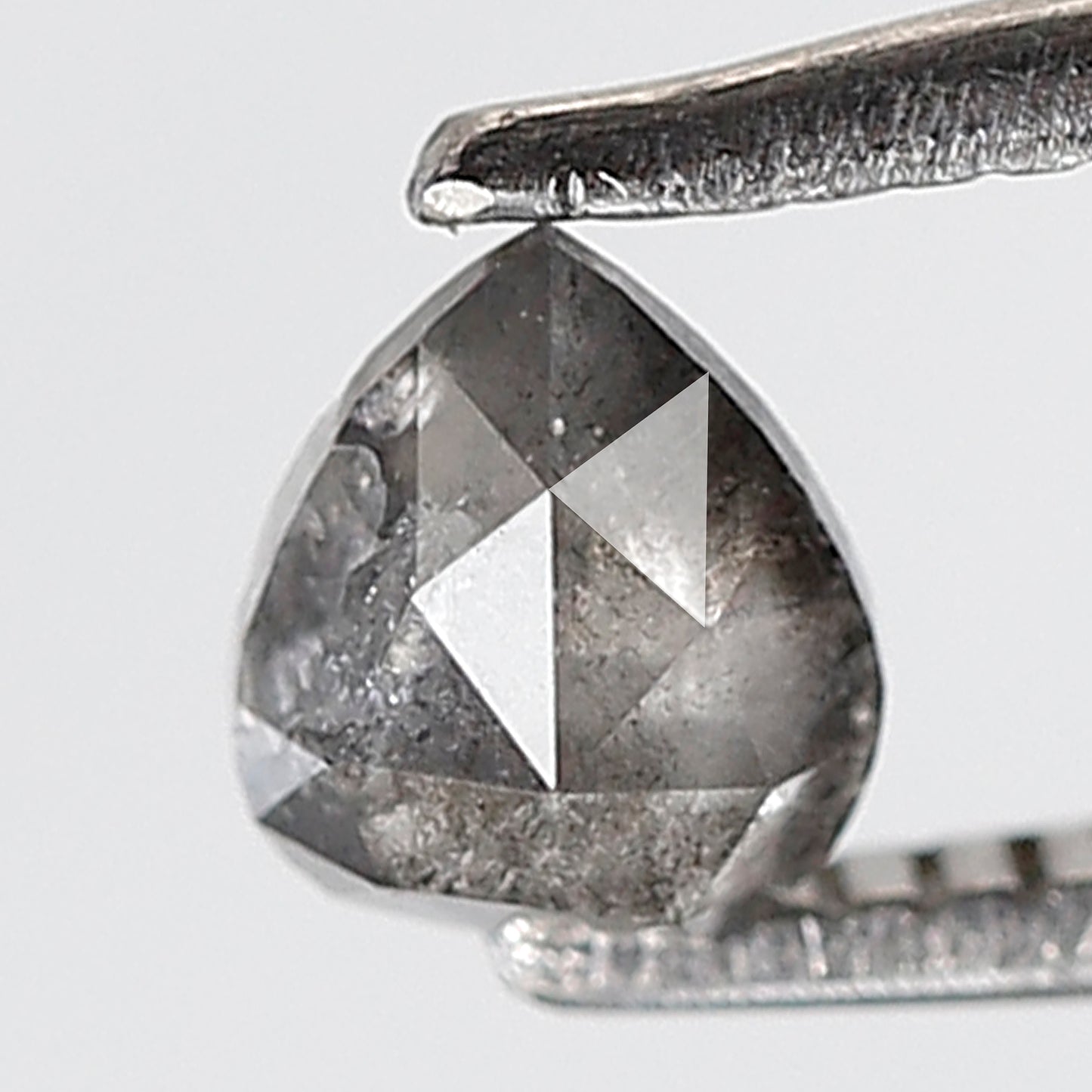 0.39 Ct 4.80 MM Pear Shape Salt and Pepper Diamond Grey Black Color Natural Loose Diamond