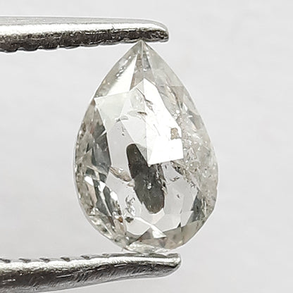 0.44 CT 6.4 x 4.4 MM Shining Natural Grey Black Color Pear Shape Diamond Step Cut Salt and Pepper Pear Shape Diamond For Wedding Ring