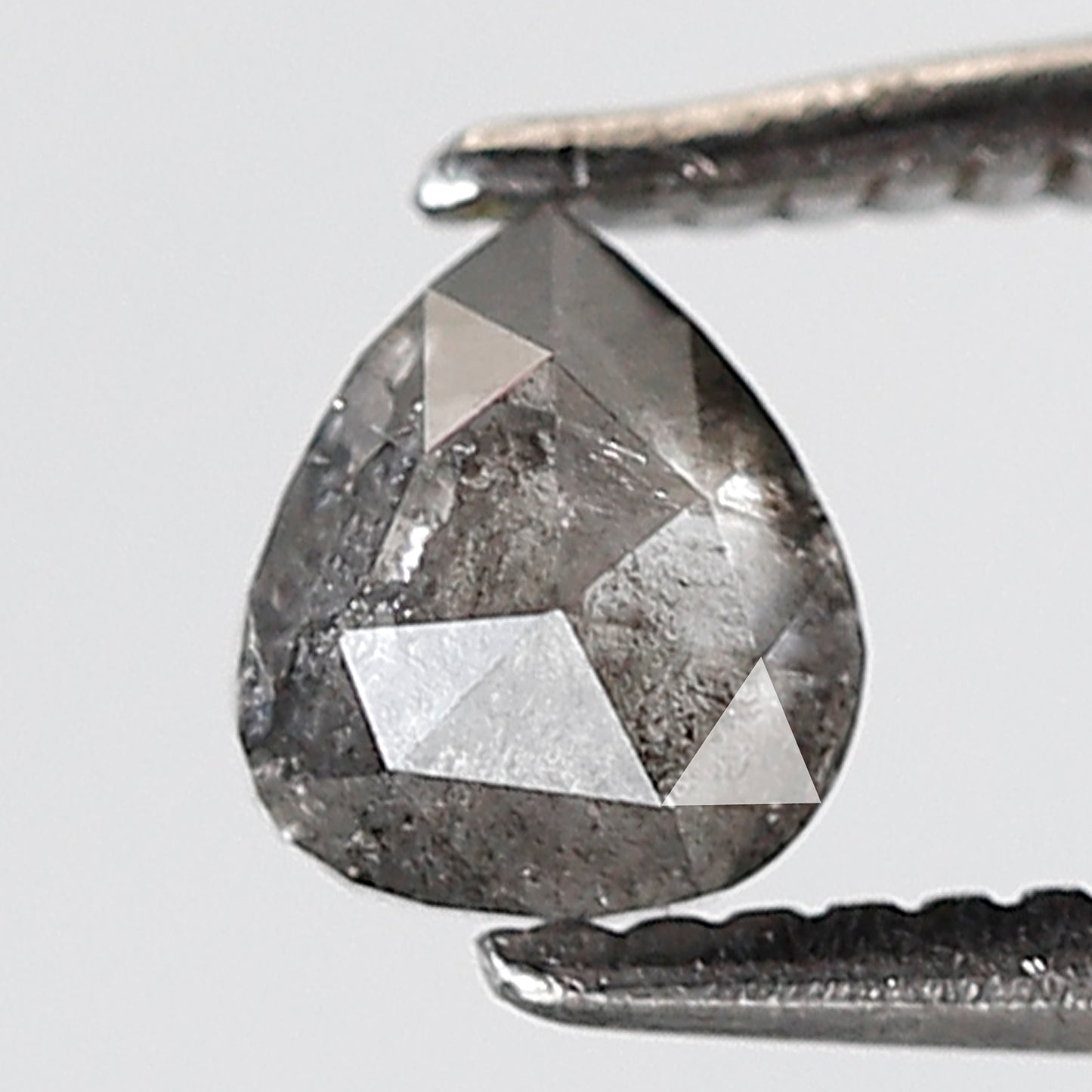 0.39 Ct 4.80 MM Pear Shape Salt and Pepper Diamond Grey Black Color Natural Loose Diamond