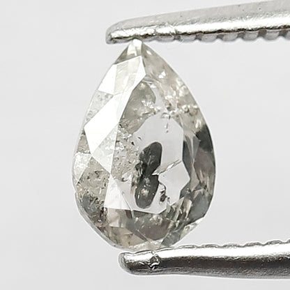 0.44 CT 6.4 x 4.4 MM Shining Natural Grey Black Color Pear Shape Diamond Step Cut Salt and Pepper Pear Shape Diamond For Wedding Ring