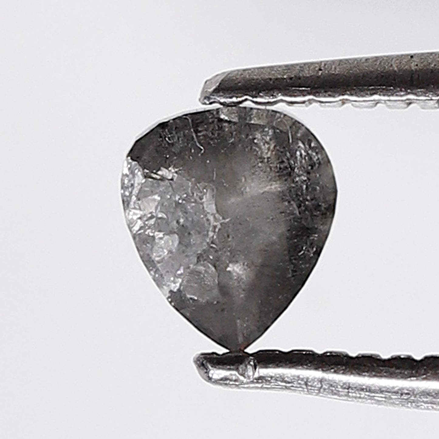 0.39 Ct 4.80 MM Pear Shape Salt and Pepper Diamond Grey Black Color Natural Loose Diamond