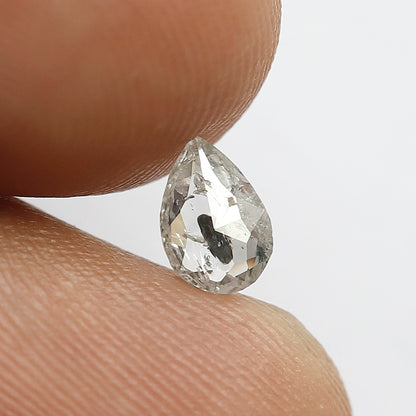 0.44 CT 6.4 x 4.4 MM Shining Natural Grey Black Color Pear Shape Diamond Step Cut Salt and Pepper Pear Shape Diamond For Wedding Ring