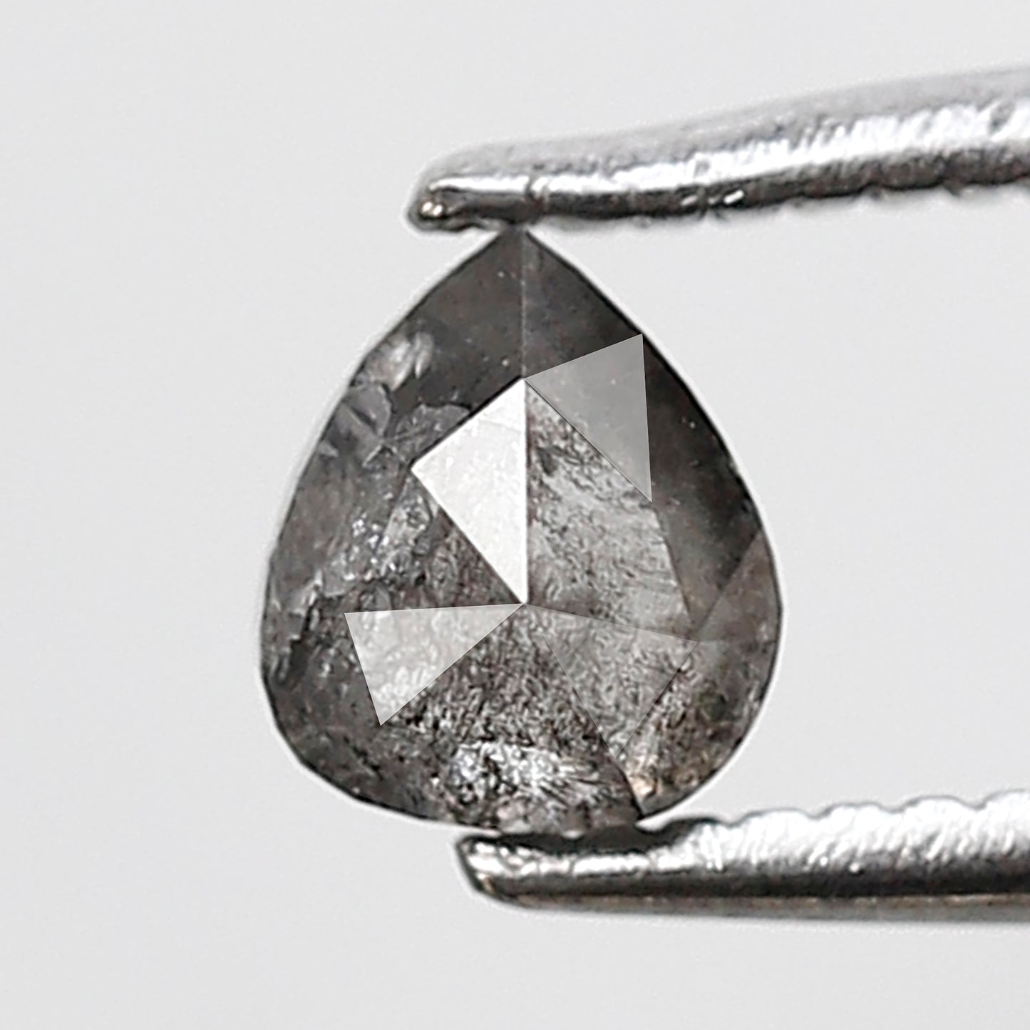 0.39 Ct 4.80 MM Pear Shape Salt and Pepper Diamond Grey Black Color Natural Loose Diamond