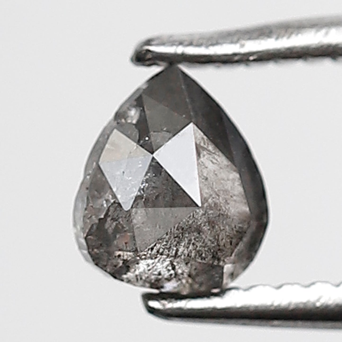 0.39 Ct 4.80 MM Pear Shape Salt and Pepper Diamond Grey Black Color Natural Loose Diamond