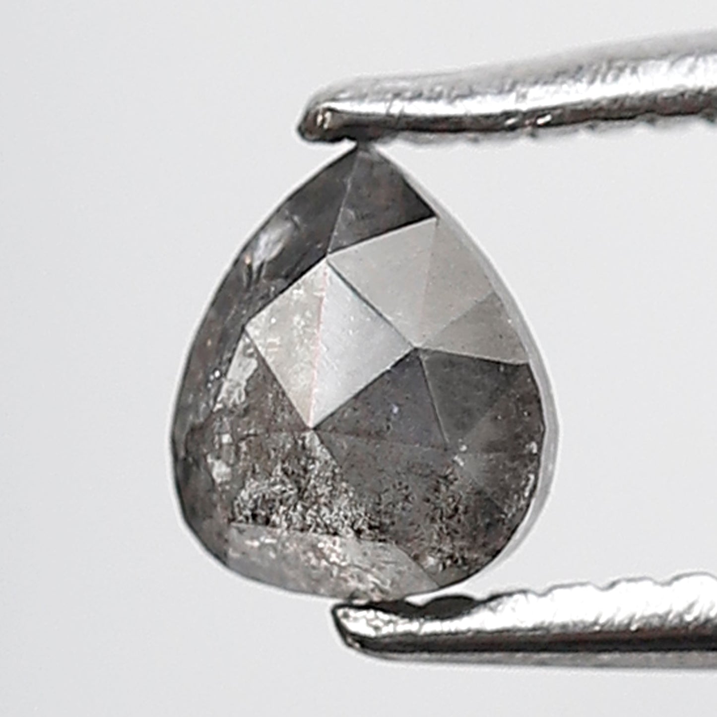 0.39 Ct 4.80 MM Pear Shape Salt and Pepper Diamond Grey Black Color Natural Loose Diamond