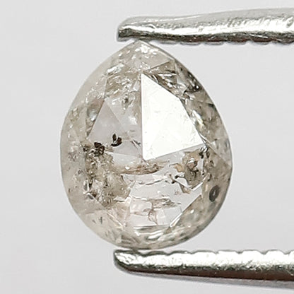 0.40 CT Stunning Pear Shape Grayish Black 5.7 x 4.7 MM Natural Salt and Pepper Diamond Made For Making Alternative Engagement Ring