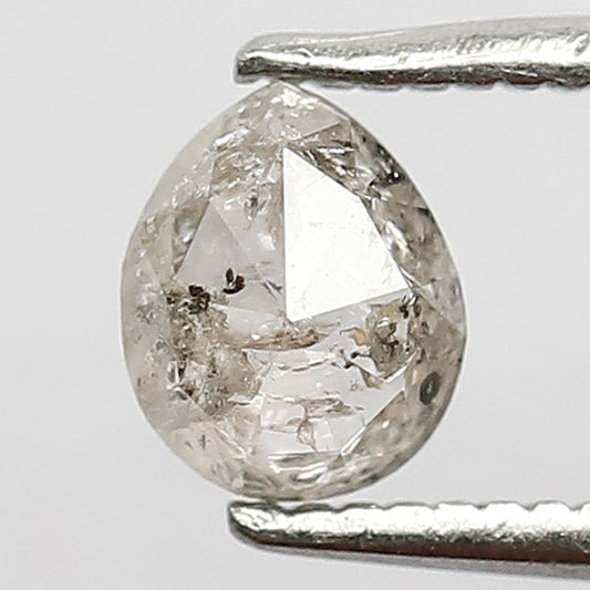 0.40 CT Stunning Pear Shape Grayish Black 5.7 x 4.7 MM Natural Salt and Pepper Diamond Made For Making Alternative Engagement Ring