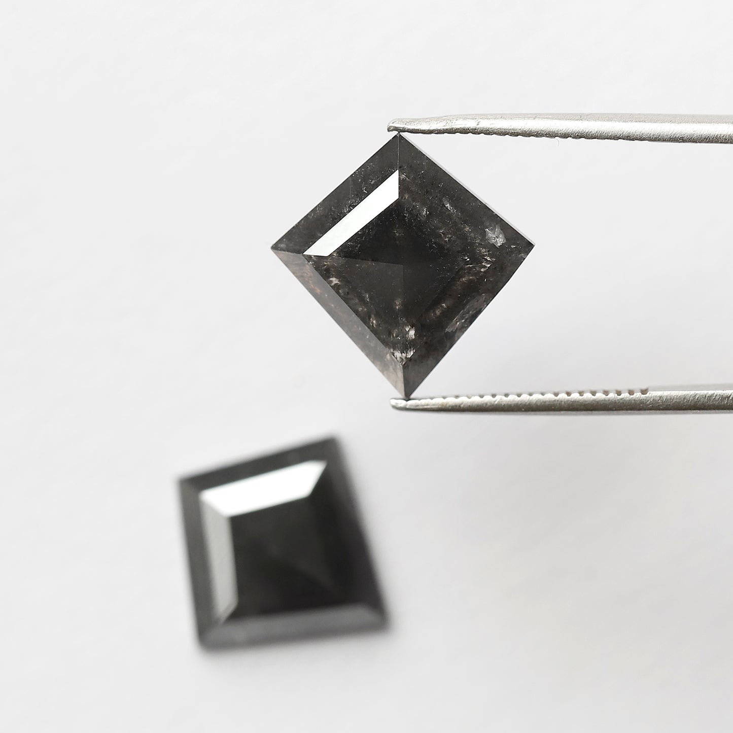 Pair of 6.79 CT Kite Shape Loose Natural Salt and Pepper Diamond 13.70 MM Natural Black Color Salt and Pepper Diamond For Jewelry
