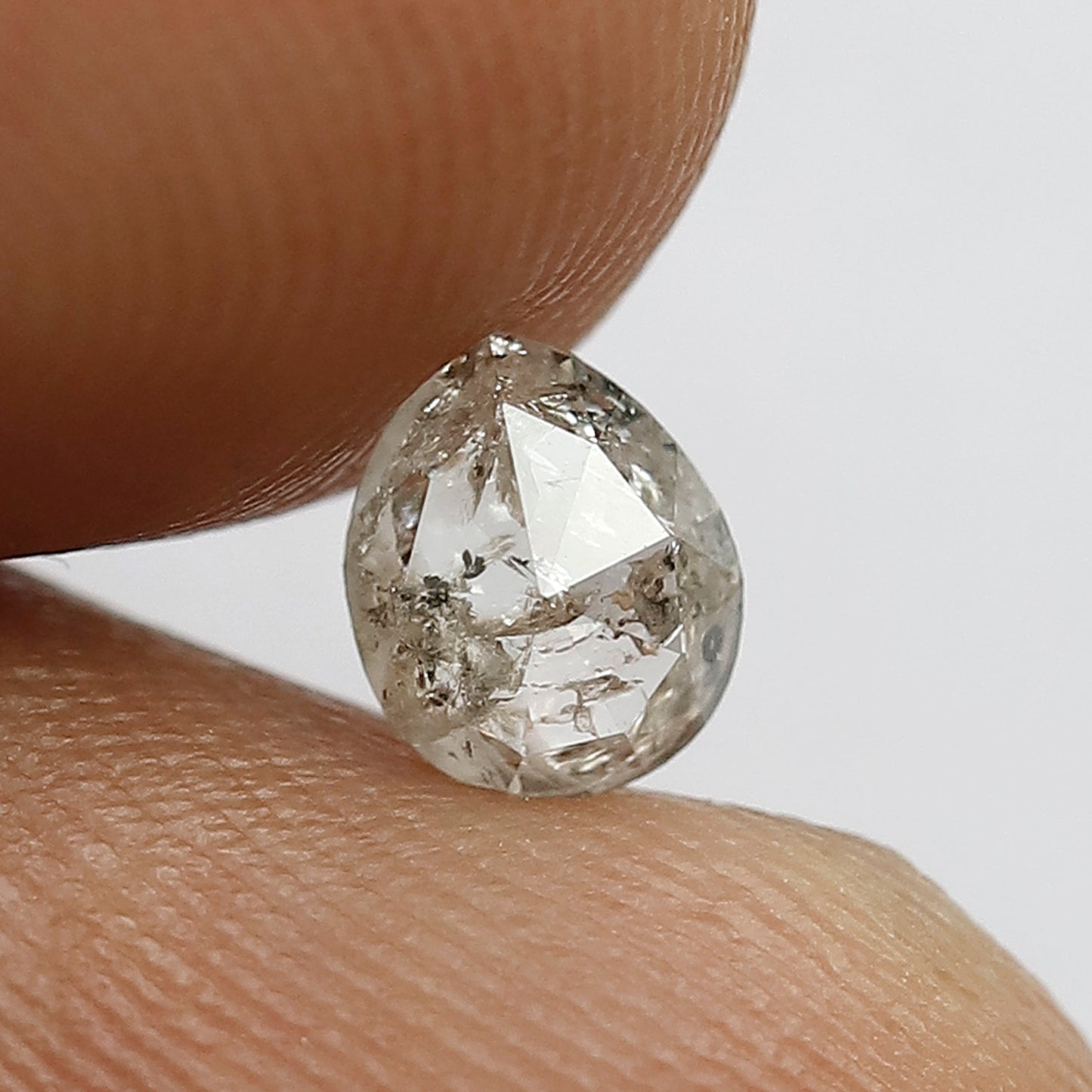 0.40 CT Stunning Pear Shape Grayish Black 5.7 x 4.7 MM Natural Salt and Pepper Diamond Made For Making Alternative Engagement Ring
