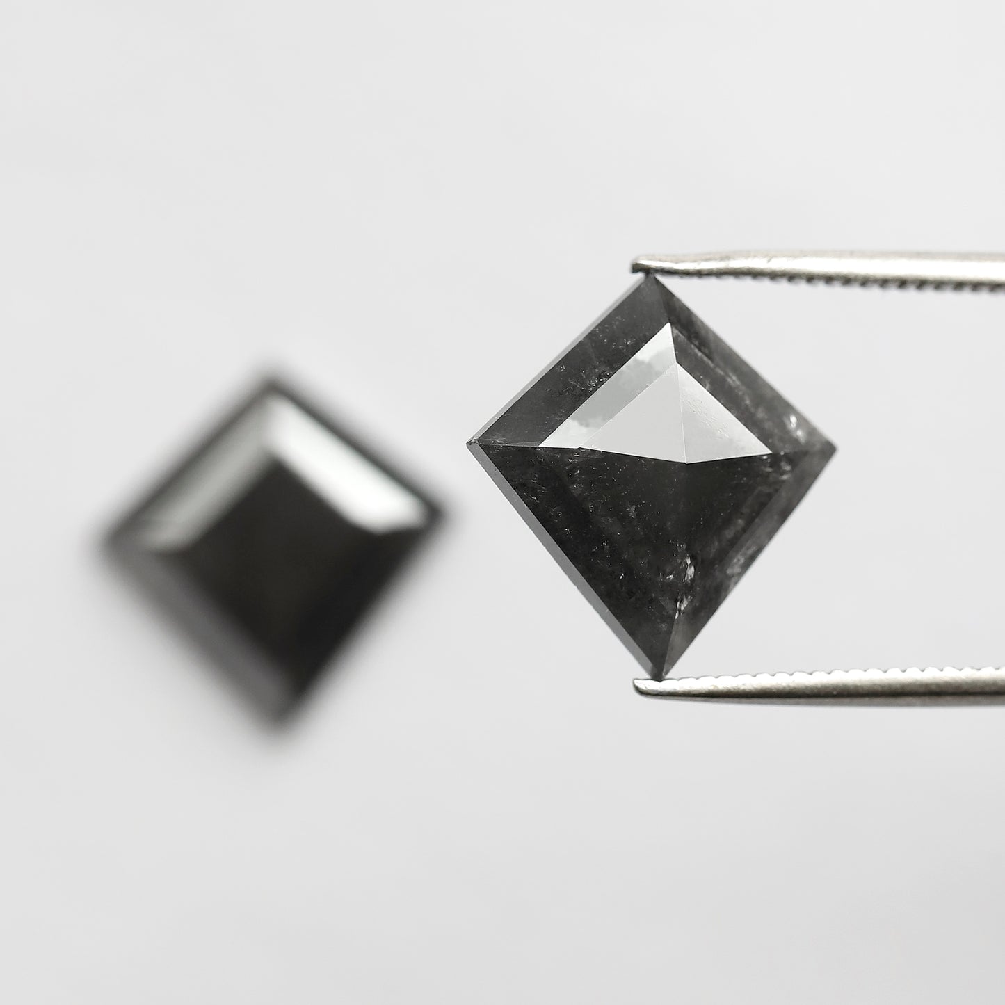 Pair of 6.79 CT Kite Shape Loose Natural Salt and Pepper Diamond 13.70 MM Natural Black Color Salt and Pepper Diamond For Jewelry