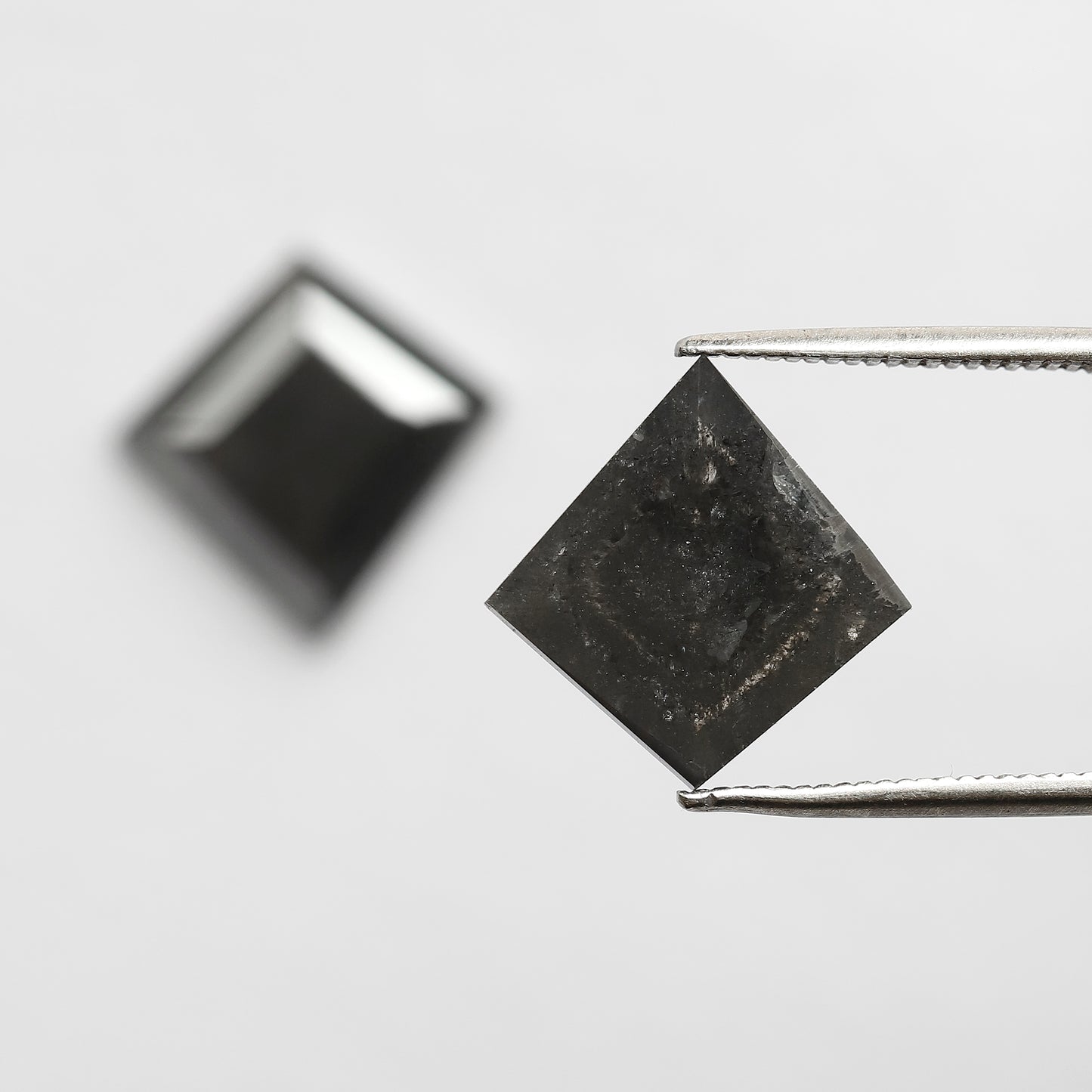 Pair of 6.79 CT Kite Shape Loose Natural Salt and Pepper Diamond 13.70 MM Natural Black Color Salt and Pepper Diamond For Jewelry