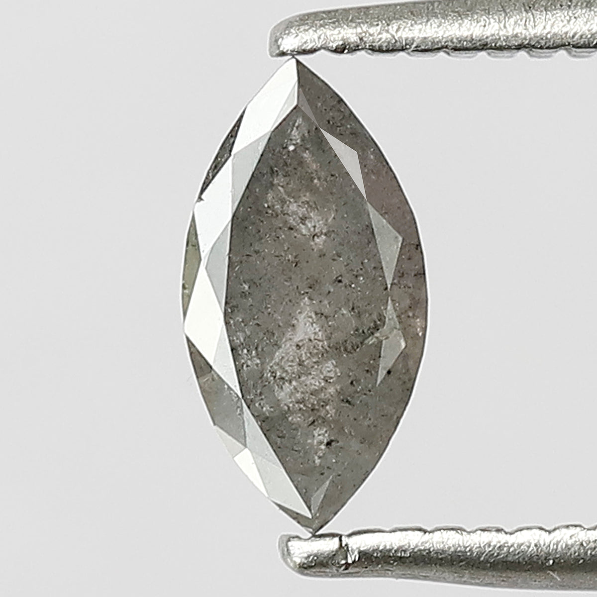 0.46 CT Excellent Marquise Shape Salt and Pepper Natural Grey Black Color Diamond made for Marquise Diamond Ring