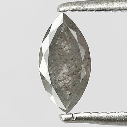 0.46 CT Excellent Marquise Shape Salt and Pepper Natural Grey Black Color Diamond made for Marquise Diamond Ring