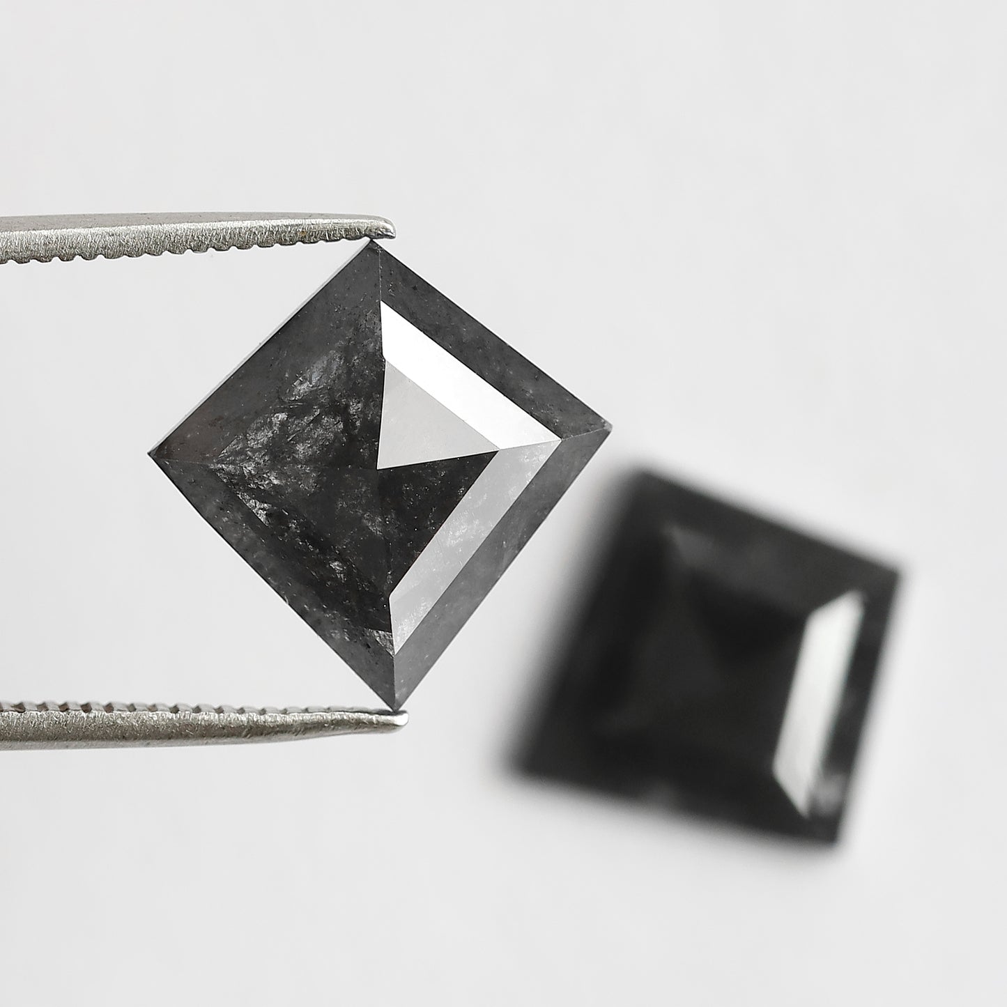 Pair of 6.79 CT Kite Shape Loose Natural Salt and Pepper Diamond 13.70 MM Natural Black Color Salt and Pepper Diamond For Jewelry