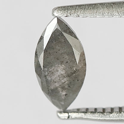 0.46 CT Excellent Marquise Shape Salt and Pepper Natural Grey Black Color Diamond made for Marquise Diamond Ring
