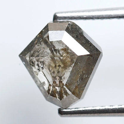 Modified Cut 1.70 Ct Salt & Pepper Diamond, Gray Translucent Natural Diamond, Loose Ethical Stone for Pendant