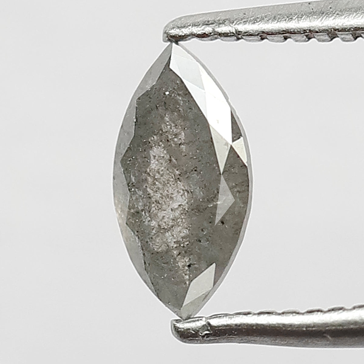 0.46 CT Excellent Marquise Shape Salt and Pepper Natural Grey Black Color Diamond made for Marquise Diamond Ring