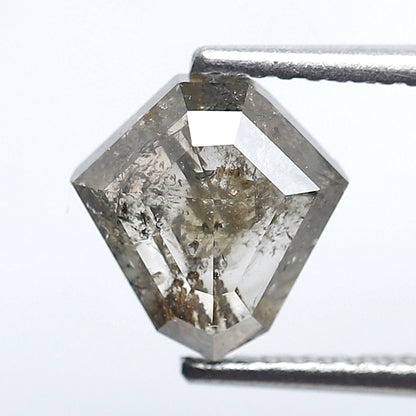 Modified Cut 1.70 Ct Salt & Pepper Diamond, Gray Translucent Natural Diamond, Loose Ethical Stone for Pendant