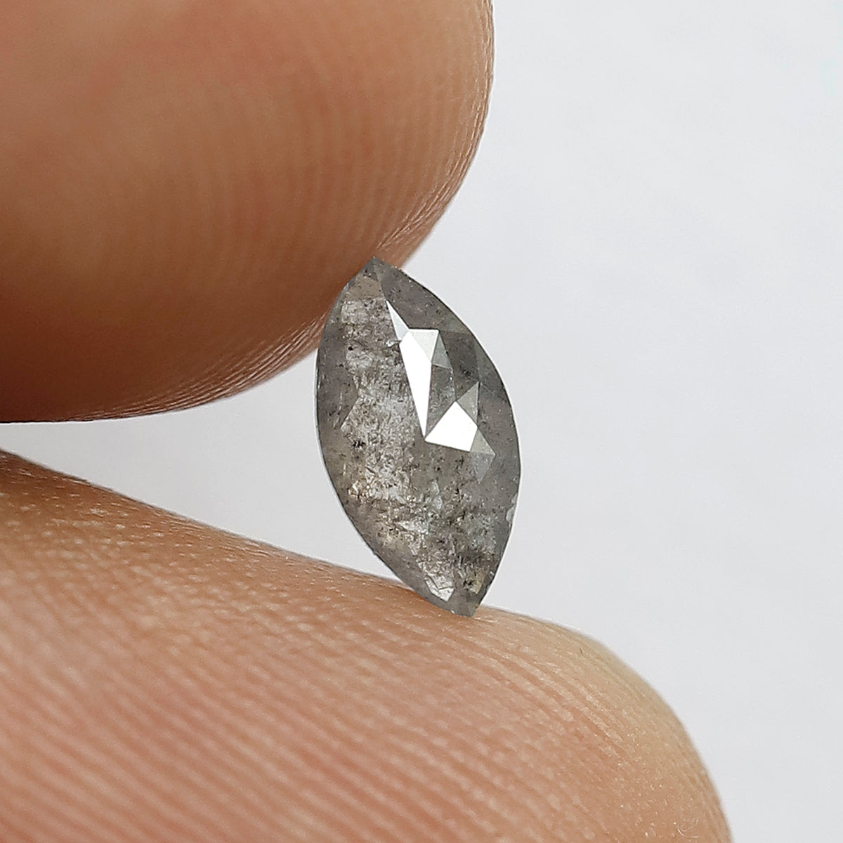 0.46 CT Excellent Marquise Shape Salt and Pepper Natural Grey Black Color Diamond made for Marquise Diamond Ring