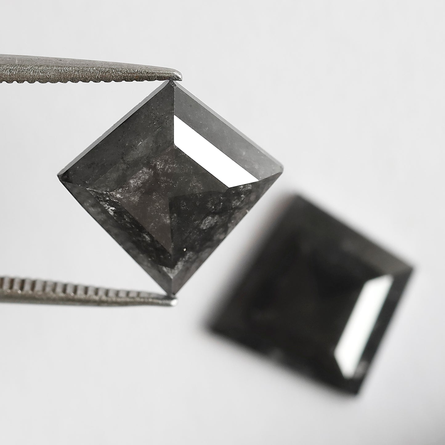 Pair of 6.79 CT Kite Shape Loose Natural Salt and Pepper Diamond 13.70 MM Natural Black Color Salt and Pepper Diamond For Jewelry