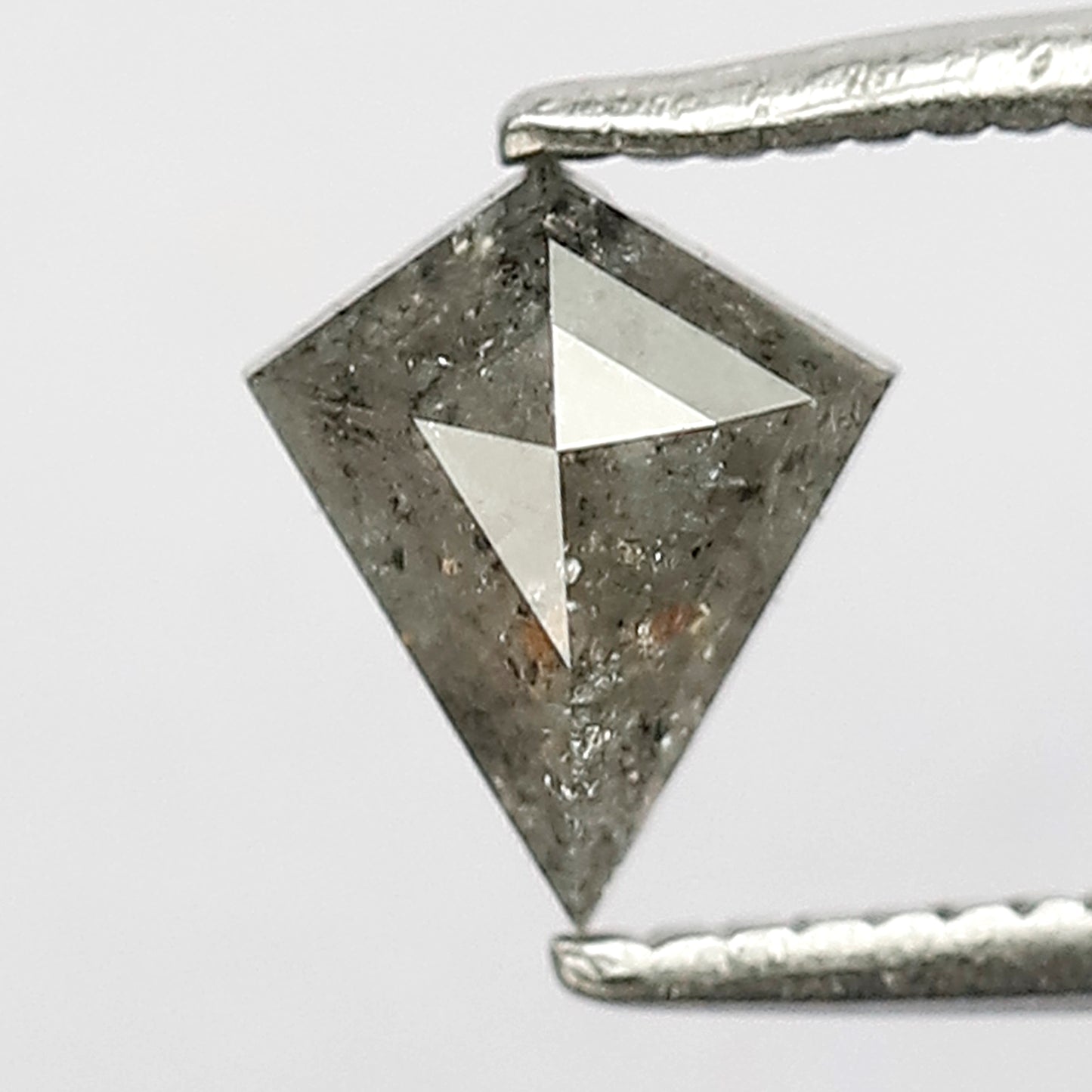 0.68 CT Kite Shape Salt and Pepper Diamond 6 MM Grey Black For Pendant