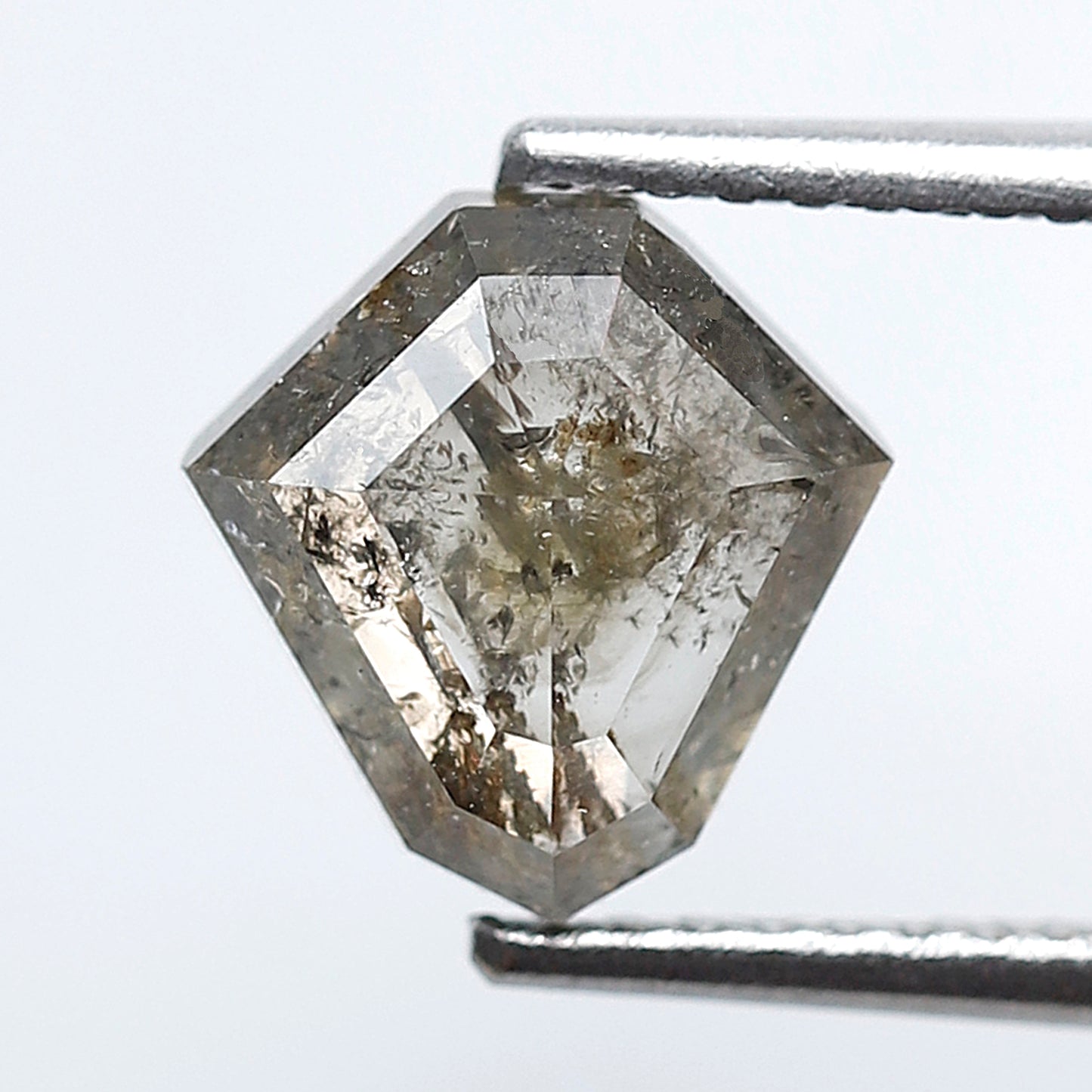 Modified Cut 1.70 Ct Salt & Pepper Diamond, Gray Translucent Natural Diamond, Loose Ethical Stone for Pendant