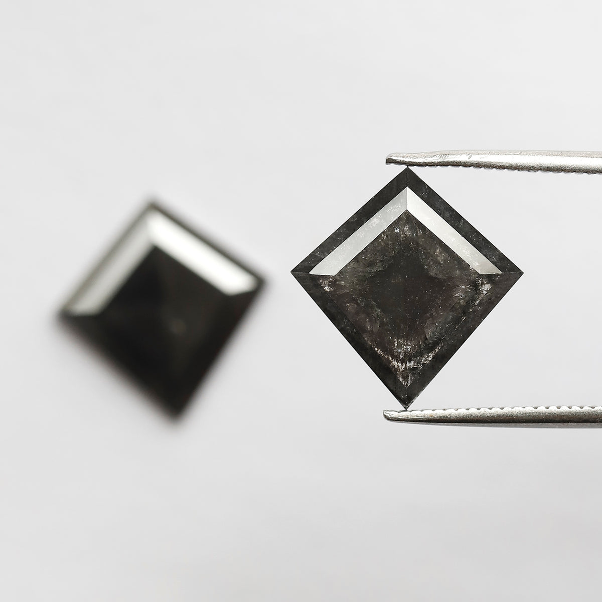 Pair Of 5.72 CT Kite Shape Loose Black Color 13.60 MM Salt and Pepper Diamond For Earring