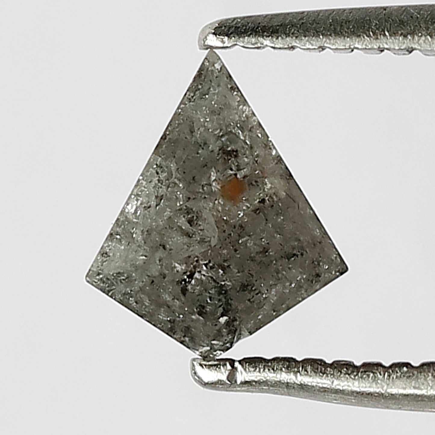 0.68 CT Kite Shape Salt and Pepper Diamond 6 MM Grey Black For Pendant