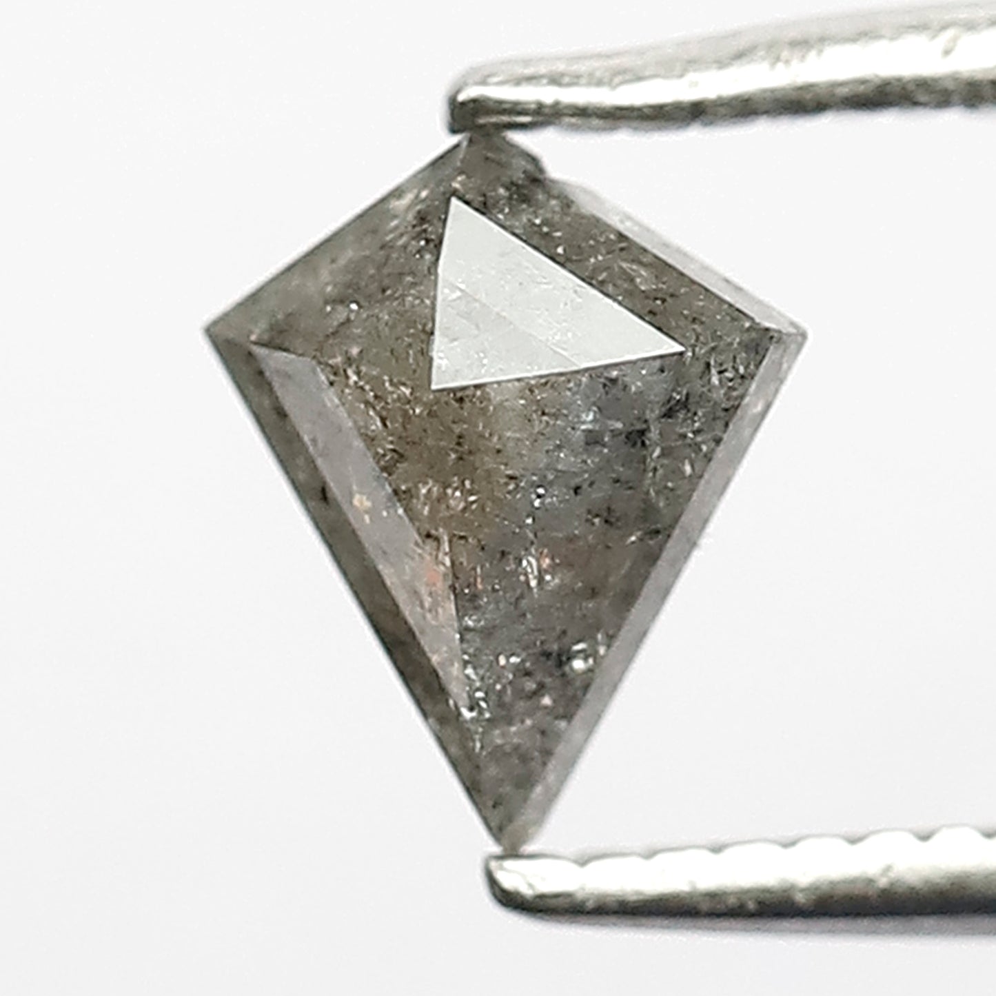 0.68 CT Kite Shape Salt and Pepper Diamond 6 MM Grey Black For Pendant