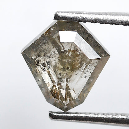 Modified Cut 1.70 Ct Salt & Pepper Diamond, Gray Translucent Natural Diamond, Loose Ethical Stone for Pendant