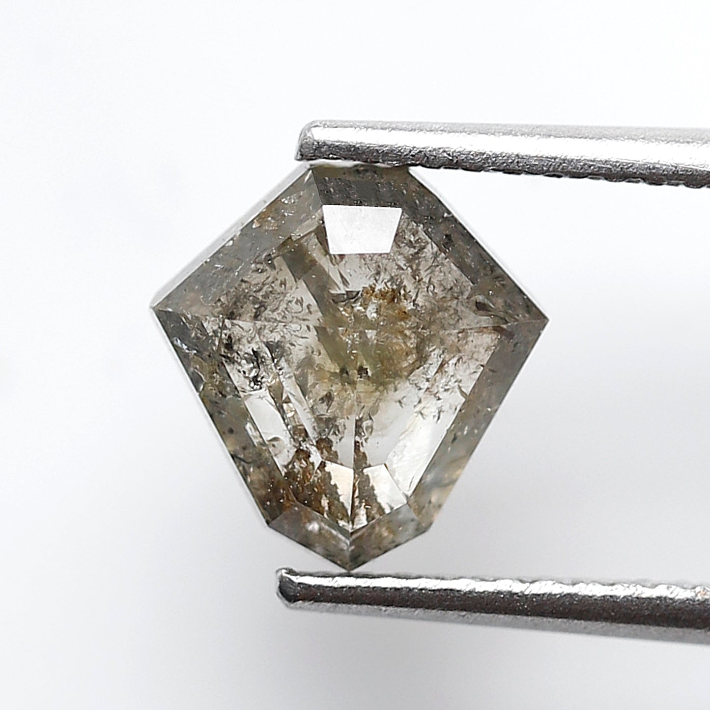 Modified Cut 1.70 Ct Salt & Pepper Diamond, Gray Translucent Natural Diamond, Loose Ethical Stone for Pendant