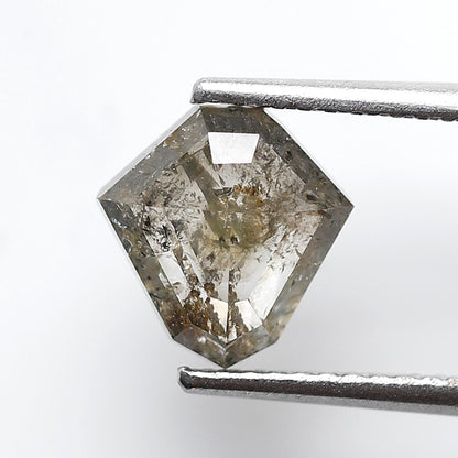 Modified Cut 1.70 Ct Salt & Pepper Diamond, Gray Translucent Natural Diamond, Loose Ethical Stone for Pendant