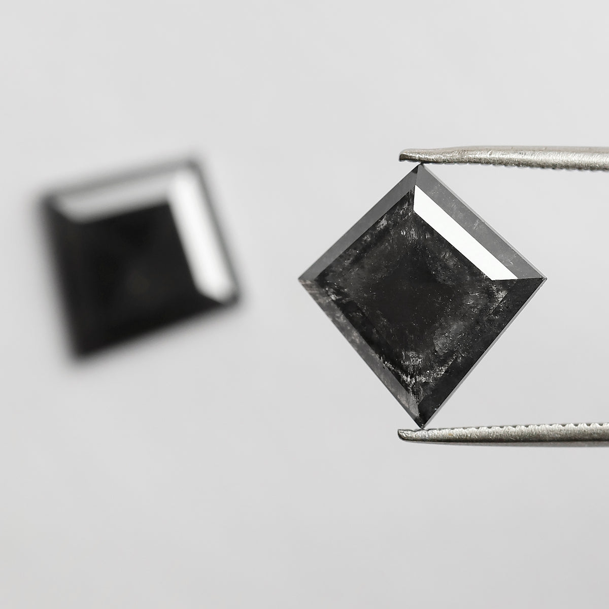 Pair Of 5.72 CT Kite Shape Loose Black Color 13.60 MM Salt and Pepper Diamond For Earring