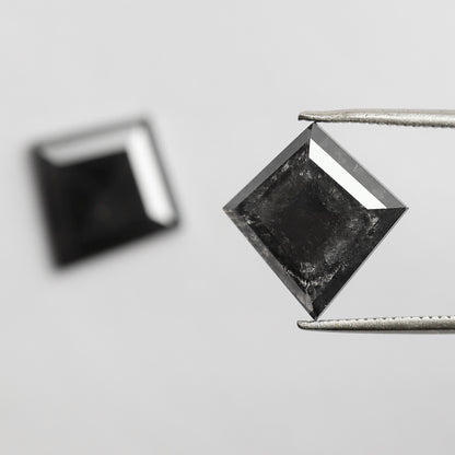 Pair Of 5.72 CT Kite Shape Loose Black Color 13.60 MM Salt and Pepper Diamond For Earring