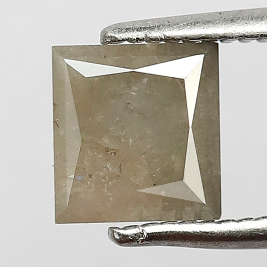 1.58 CT Natural Misty Brown Color Salt and Pepper Diamond ,Princess Cut Beautiful Shape Diamond For Proposal Ring