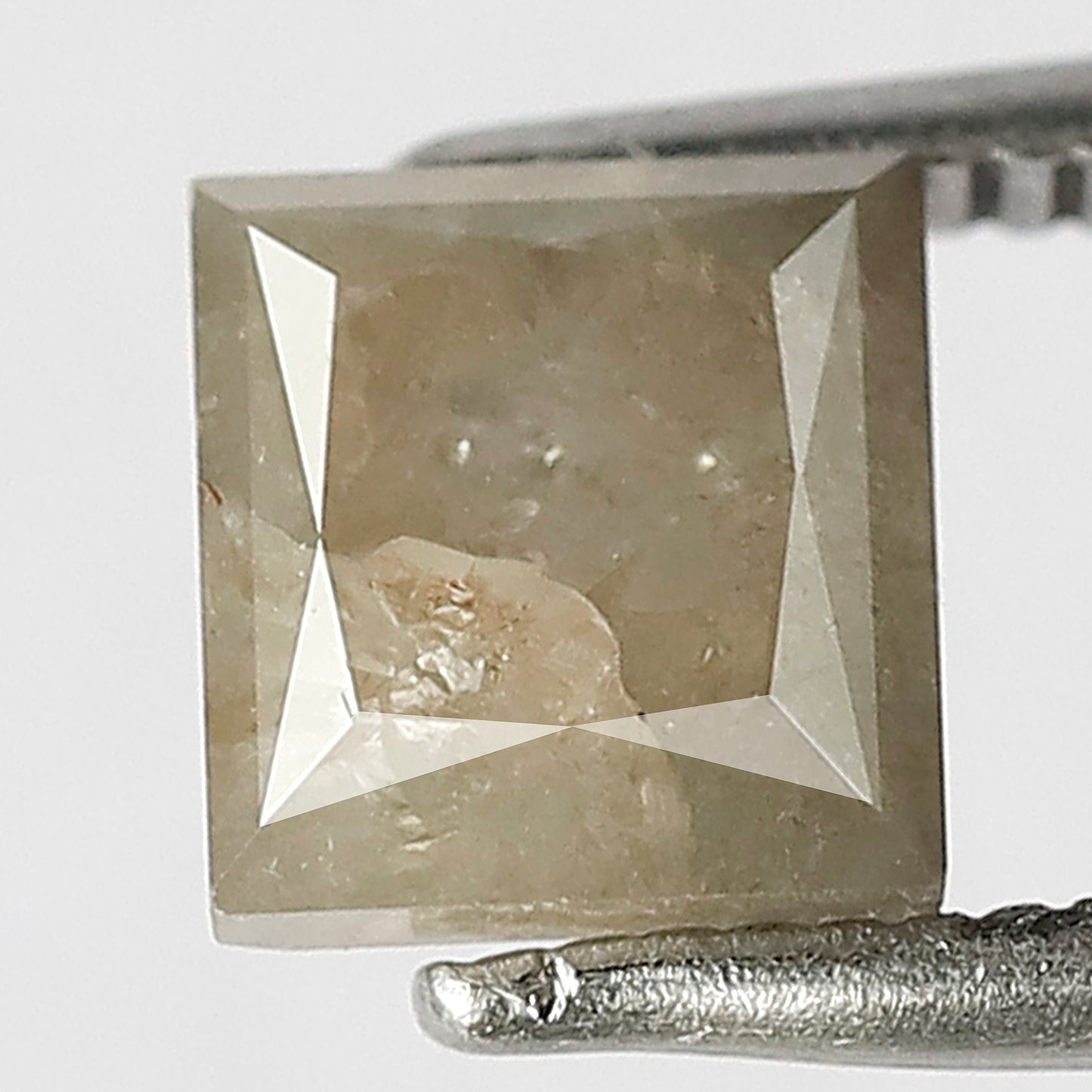 1.58 CT Natural Misty Brown Color Salt and Pepper Diamond ,Princess Cut Beautiful Shape Diamond For Proposal Ring