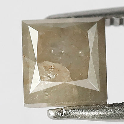 1.58 CT Natural Misty Brown Color Salt and Pepper Diamond ,Princess Cut Beautiful Shape Diamond For Proposal Ring