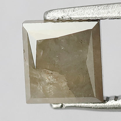1.58 CT Natural Misty Brown Color Salt and Pepper Diamond ,Princess Cut Beautiful Shape Diamond For Proposal Ring